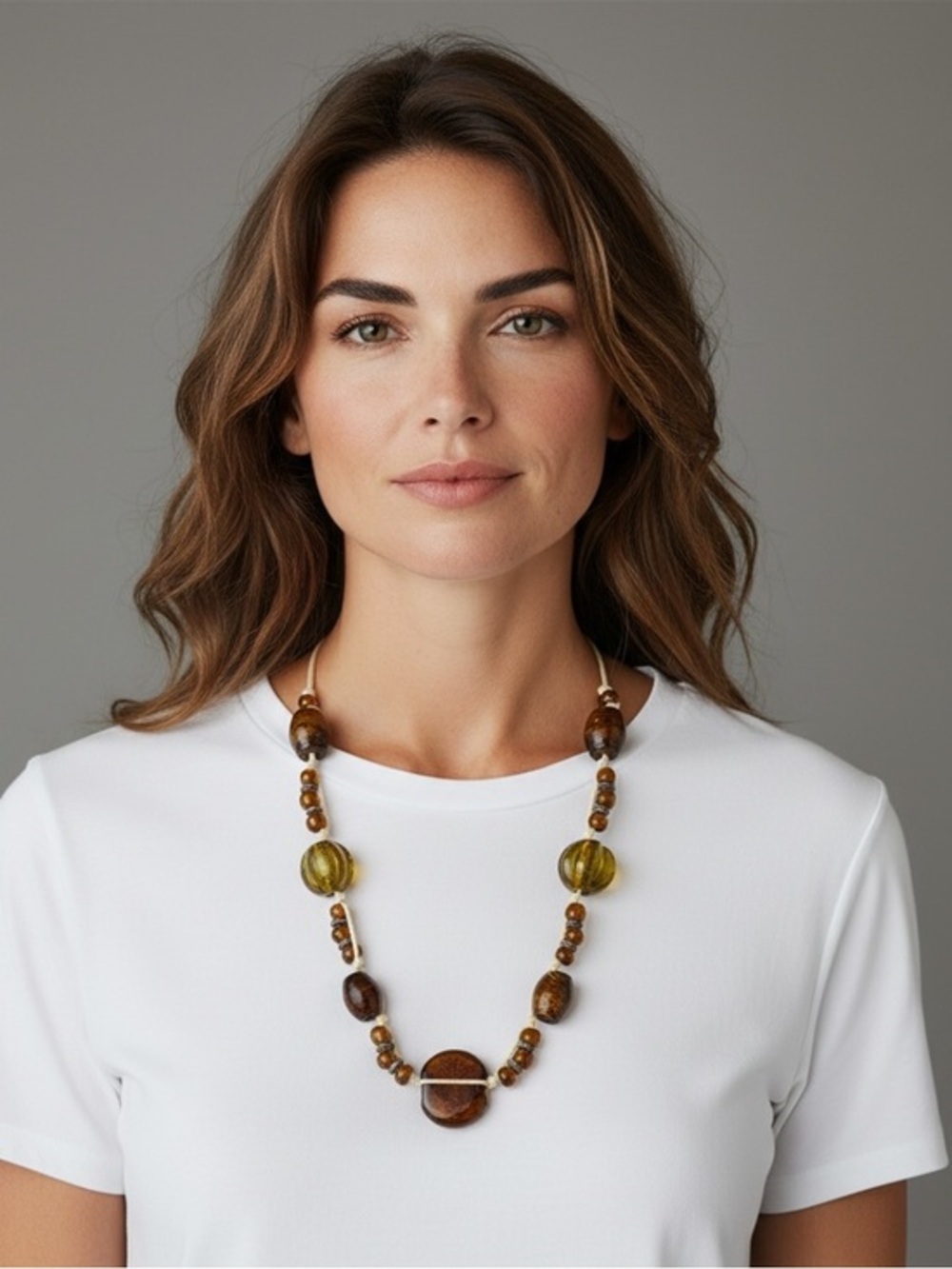 Vintage Boho Glass Bead Necklace